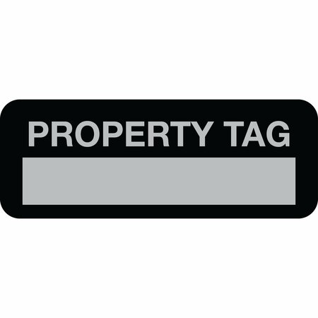 LUSTRE-CAL Property ID Label PROPERTY TAG5 Alum Black 2in x 0.75in  1 Blank # Pad, 100PK 253740Ma1K0000